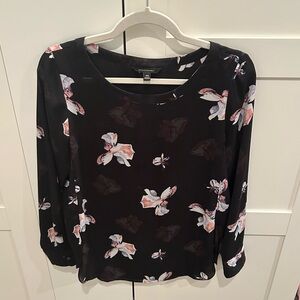 Banana Republic Black Floral Blouse